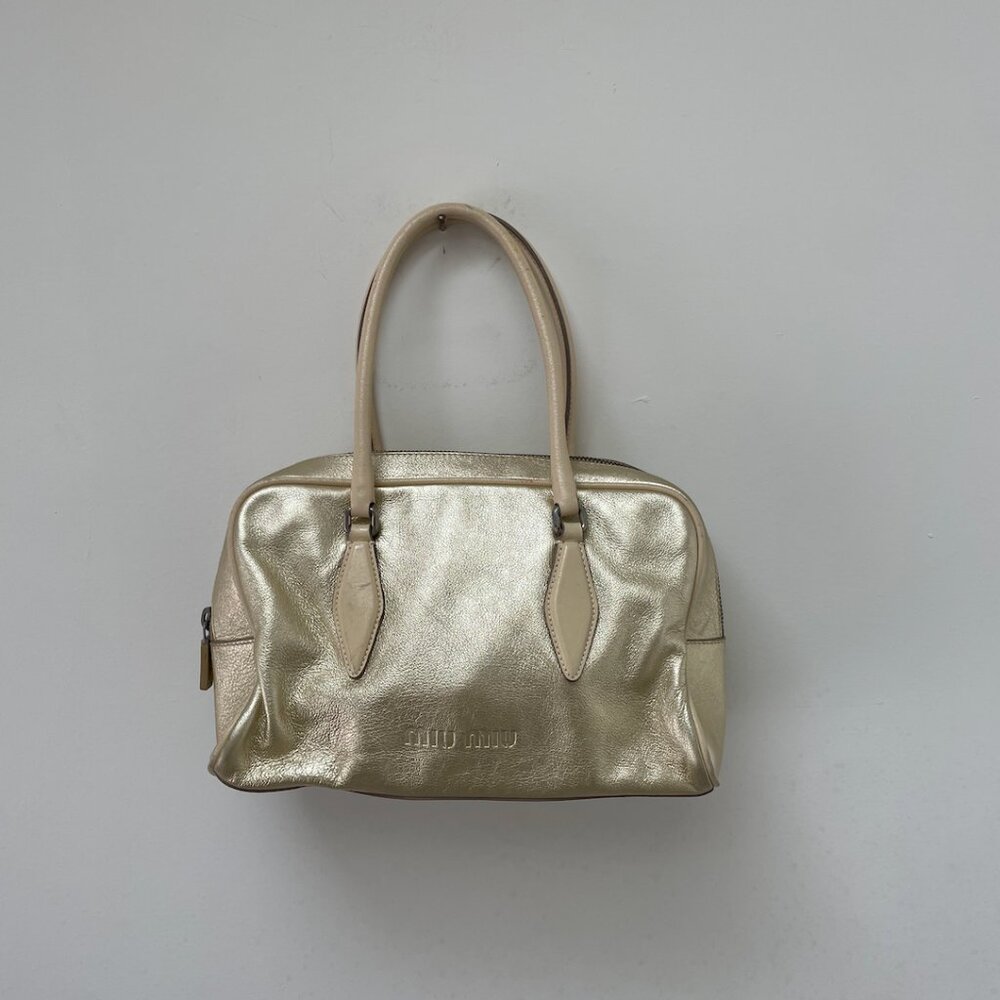 Miu Miu Gold Bowling Bag